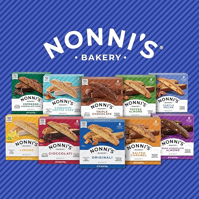 Nonni's Turtle Pecan Biscotti Italian Cookies - 3 Boxes Caramel Pecan Cookies Dipped in Milk Chocolate - Butter Pecan Biscotti Individually Wrapped Cookies - All Natural Ingredients - Kosher - 6.88 oz