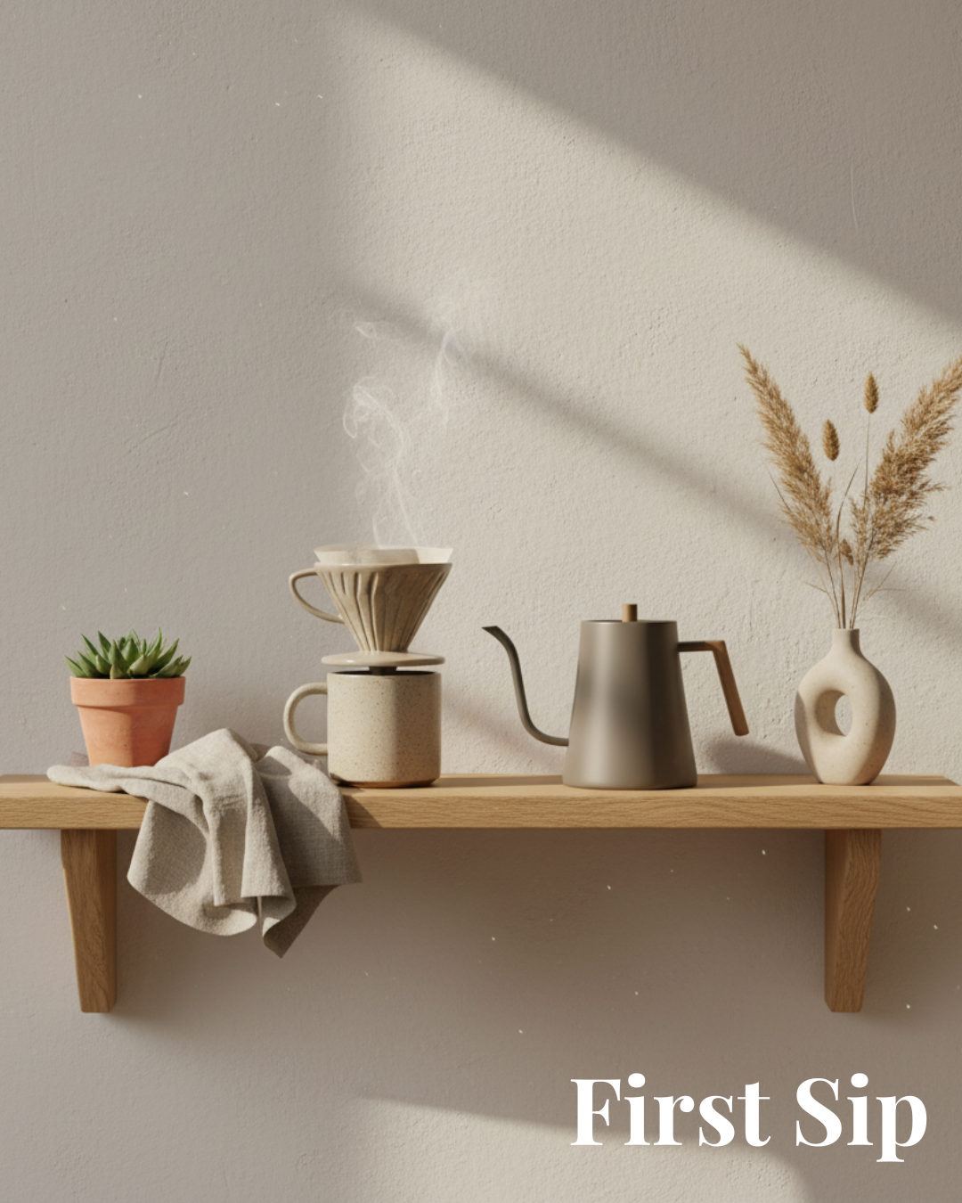 Warm Woods & Soft Mornings: Styling a Natural Coffee Space