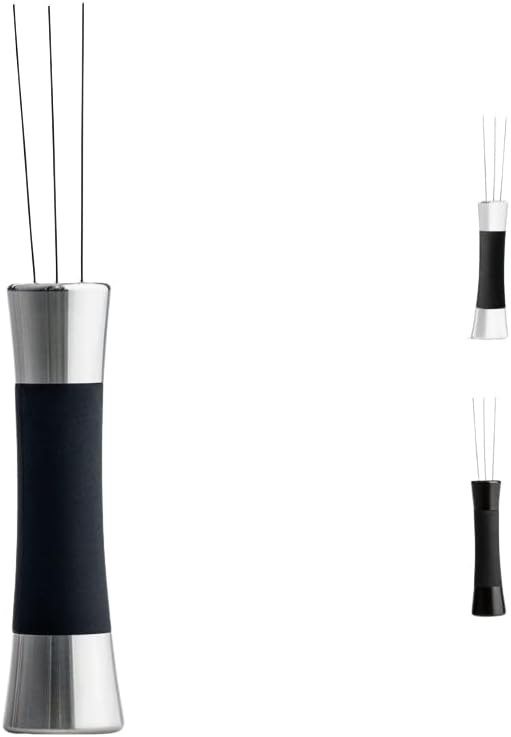 Crema Coffee Products Weiss Distribution Technique (WDT) Tool | Even Coffee Ground Distribution for Better Extraction | Stainless Steel with Silicone Grip | Includes 6 Pins & Storage Vault | Silver