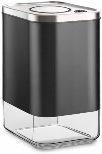 Kaffe Glass Coffee Canister (12oz) w/Airtight Lid - Click to Release Seal - BPA Free Glass & Stainless Steel - Elegant Kitchen Storage Container for Coffee, Nuts, Rice, Flour, Sugar, Tea, Cereal