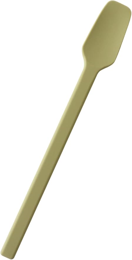 Carrotez Small Silicone Spoon, Mini Spatula, Small Spatulas for Kitchen Use, Spoonula, Perfect for Eating, Stirring, Spreading, 7.3", 1 pc - Olive Green