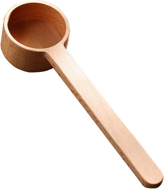 Coffee Scoop, Coffee Spoons,CISHNOU Korean Style Beech Wooden Coffee Ground Spoon, Measuring for Ground Beans or tea, Soup Cooking Mixing Stirrer Kitchen Tools Utensils, 1 Wooden Tea Scoop
