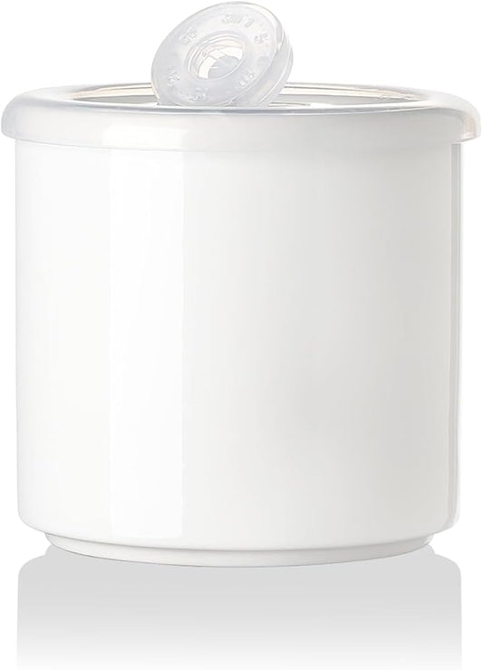 Sweejar Ceramic Food Storage Jar, Salt Container with Airtight Plastic Lid & Date Tracker, 16 Oz Kitchen Canisters for Flour, Rice, Sugar, Coffee, Spices, Pantry Organization (White)