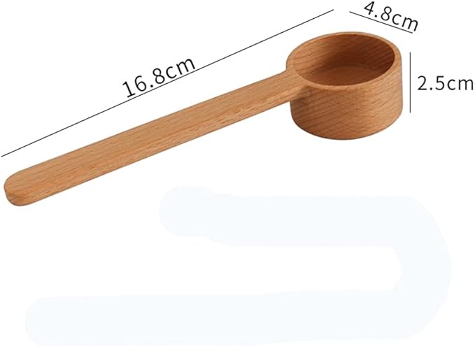 Coffee Scoop, Coffee Spoons,CISHNOU Korean Style Beech Wooden Coffee Ground Spoon, Measuring for Ground Beans or tea, Soup Cooking Mixing Stirrer Kitchen Tools Utensils, 1 Wooden Tea Scoop