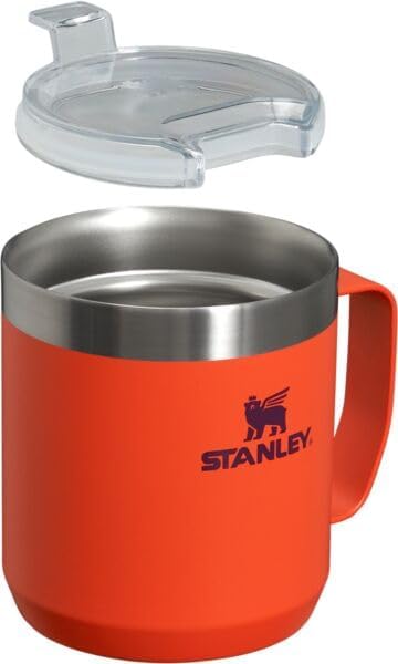 Stanley Stay-Hot Camp Mug 12 oz & 24 oz | Press Fit Drink Through Lid | Cup for Coffee, Tea and Drinks | Insulated Stainless Steel Coffee Mug | BPA-Free