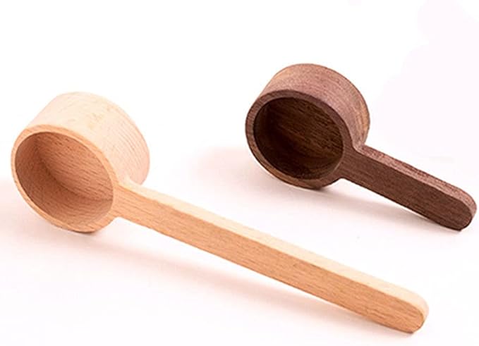 Coffee Scoop, Coffee Spoons,CISHNOU Korean Style Beech Wooden Coffee Ground Spoon, Measuring for Ground Beans or tea, Soup Cooking Mixing Stirrer Kitchen Tools Utensils, 1 Wooden Tea Scoop