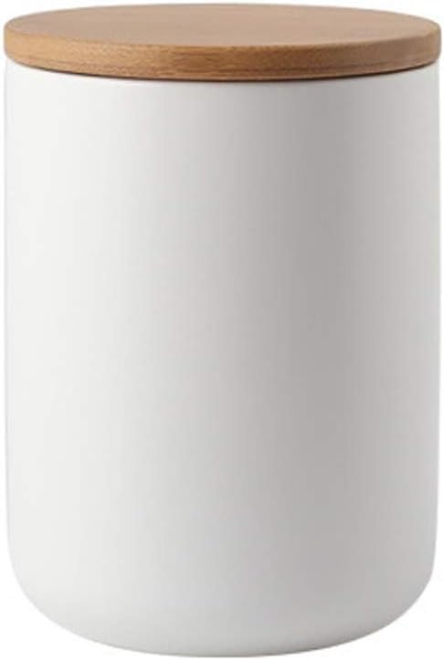 Food Storage Canister, Ceramic Kitchen Canisters with Airtight Seal Bamboo Lid, Food Storage Jar for Tea, Coffee Bean, Spice, Sugar 260ml/ 800ml/ 1000ml (800ml-10.3 x 14.5cm)