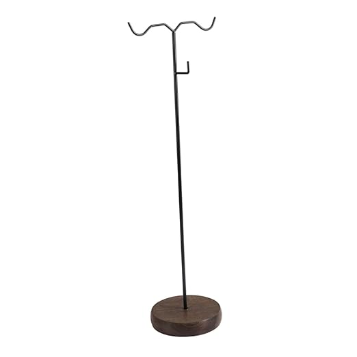Bag Display Stand Metal Handbag Stand with 3 Hooks 4.13x4.13x17.32 inch for Commercial Home Countertop Retail Mall