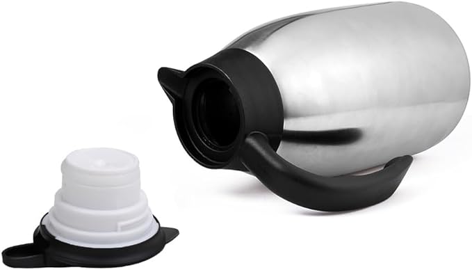 68oz Thermal Coffee Carafe, 2 Pack Airpot Insulated Coffee Urns Stainless Steel Vacuum Thermal Pot Dispenser for Coffee, Hot Water, Tea, Hot Beverage - Keep 12 Hours Hot, 24 Hours Cold (Silver,Silver)