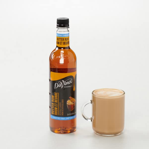 DaVinci Gourmet Sugar-Free Butter Rum Syrup, 25.4 Fluid Ounces (Pack of 1)