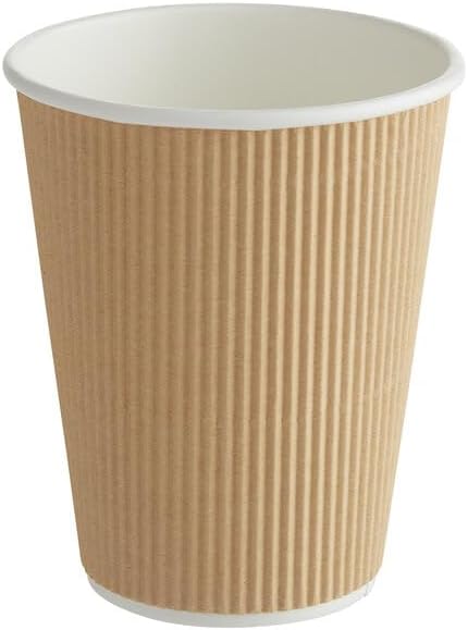 Ripple Paper Cups for Coffee & Tea Made in USA | Bulk for Home, Office, Restaurants & Coffee Shops | Recyclable, Insulated, & Disposable To-Go Cups for Hot Beverages (12oz - 500 Count)