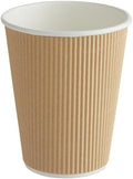 Ripple Paper Cups for Coffee & Tea Made in USA | Bulk for Home, Office, Restaurants & Coffee Shops | Recyclable, Insulated, & Disposable To-Go Cups for Hot Beverages (12oz - 500 Count)