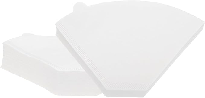 uxcell 200 Count 4 Cone Coffee Filters, Size 103 Disposable Paper Percolator Coffee Filters Natural Unbleached Wood Fiber,Suitable for Pour Over Coffee Filter Drip Coffee Maker White