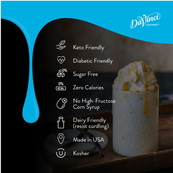DaVinci Gourmet Sugar-Free Vanilla Syrup, 25.4 Fluid Ounces (Pack of 4)