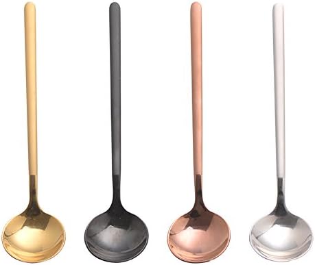 6 PCS Coffee Spoons, 18/8 Stainless Steel Espresso Spoons, 5.2 Inches Vogue Mini Tea Spoon, Cappuccino Stirring Small Spoon for Dessert, Ice Cream, Frosted Handle, Sweejar(Rose gold)