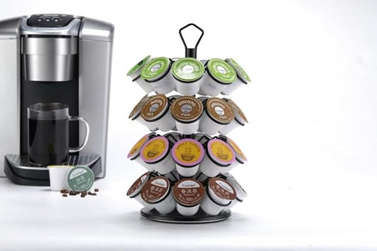 Rice rat K-Cup Storage Coffee Capsules Pod Holder Carousel Capsule Display Storage for k-cup (36 pods-4 tiers)