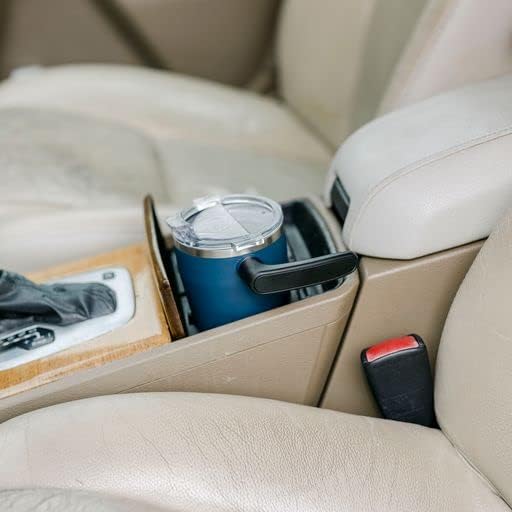 OUTSIDER Stainless Steel Vacuum Insulated Coffee Mug/Cup with Rotating Handle and Spill Proof Lid – Great Travel Tumbler for Outdoor, Home, Office – 17 ounces, Navy