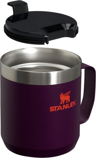 Stanley Stay-Hot Camp Mug 12 oz & 24 oz | Press Fit Drink Through Lid | Cup for Coffee, Tea and Drinks | Insulated Stainless Steel Coffee Mug | BPA-Free