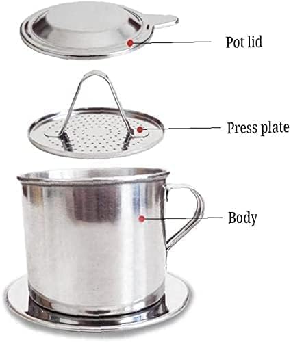 2 Set Vietnamese Coffee Filter Stainless Steel Coffee Pot Drip Infuse Cup Brewing Teapot No Need Paper Drip Coffee Pot Machine Filter Attractive processing