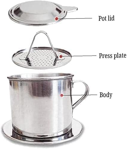2Set Vietnamese Coffee Filter Stainless Steel Coffee Pot Drip Infuse Cup Brewing Teapot No Need Paper Drip Coffee Pot Machine Filter Attractive Processing, Reusable Coffee Filters