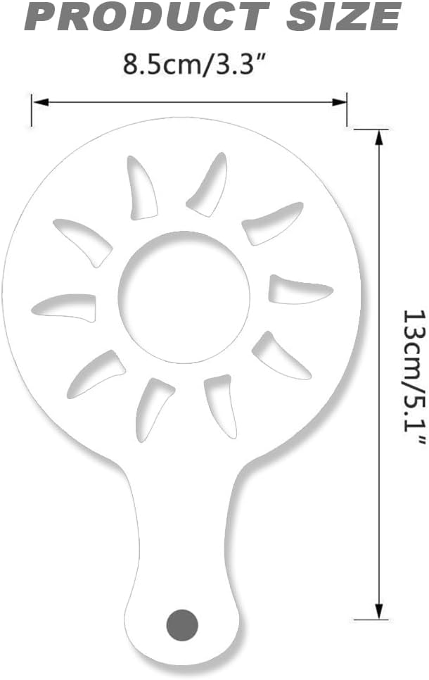 ACKLLR 36 Pcs Coffee Art Maker Set, 32 Pieces Coffee Decorating Stencils Barista Template + 2 Latte Pen + 2 Pack Spiral Pattern Mixing Spoon Fork 2 in 1 for Mousse Cake Birthday Party Bar Espresso