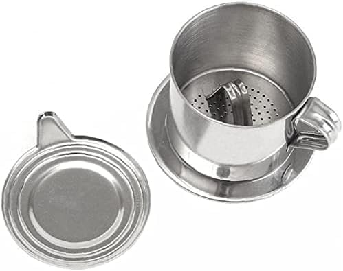 1 Set Silver Vietnamese Coffee Filter Stainless Steel Coffee Pot Drip Infuse Cup Brewing Teapot No Need Paper Drip Pot Machine Attractive Processing, Reusable Filters