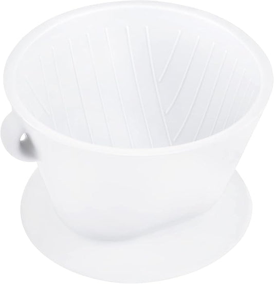 Segarty Camping Pour Over Coffee Maker, White Collapsible Silicone Coffee Dripper Single Cup with Storage Bag, Cone Filter Drip Holder, Slow Brewer for Travel, Backpacking