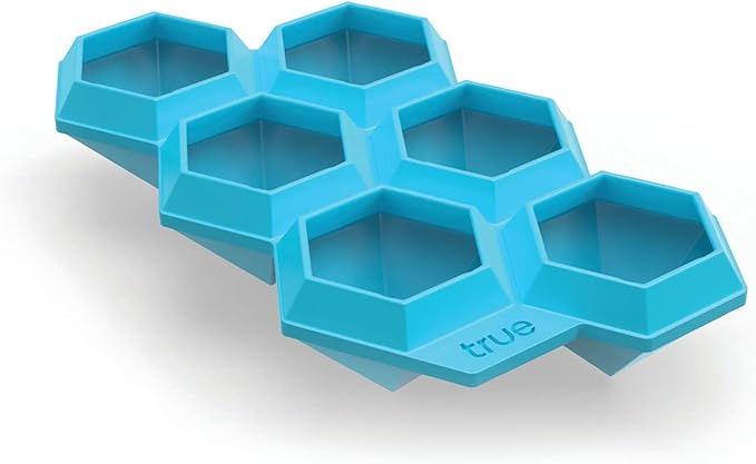 TrueZoo Iced Out Diamond Ice Tray, Easy Release Silicone Ice Mold for Whiskey, Cocktails, Spirits, Iced Tea, Beverages, Bar Cart Accessories, Kitchen & Home Bar Gifts, Set of 1, Blue