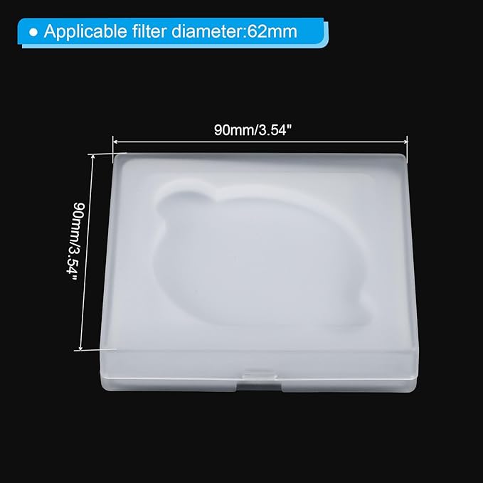 PATIKIL 62mm Lens Filter Case, 1pcs Camera Filter Case Portable Lens Filter Box Water Resistant Dustproof Plastic for Photography Filter Storage