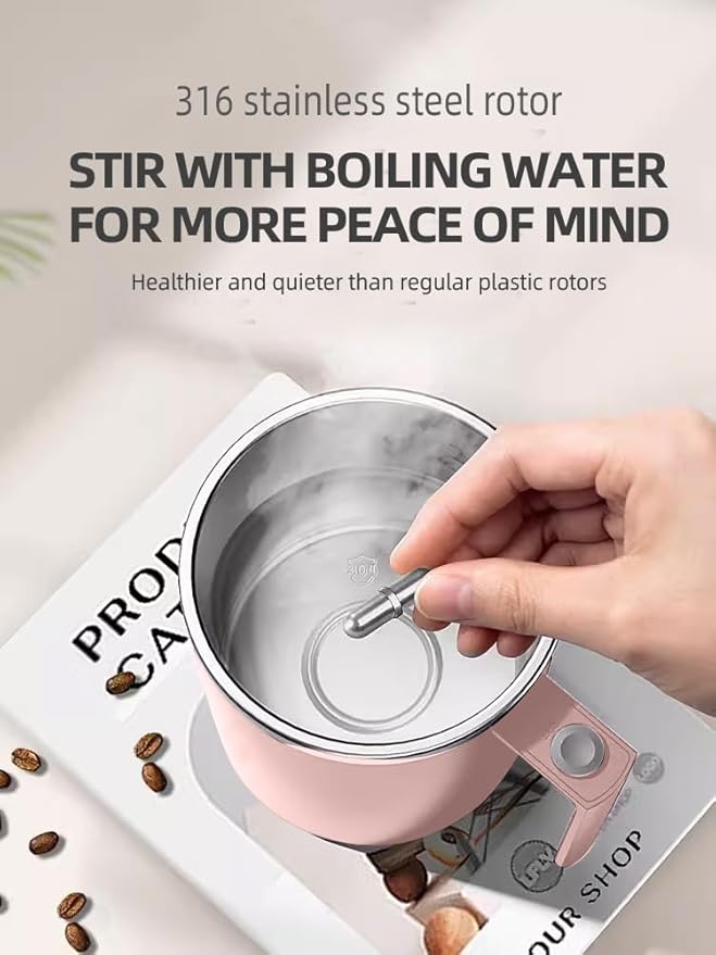 Self Stirring Mug,Self Stirring Coffee Mug,Suitable for Coffee, Milk, Cocoa and Other Beverages (Pink, 12 Ounces)