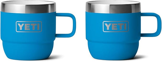 YETI Rambler 6 oz Stackable Mug, Stainless Steel, Vacuum Insulated Espresso/Coffee Mug, 2 Pack