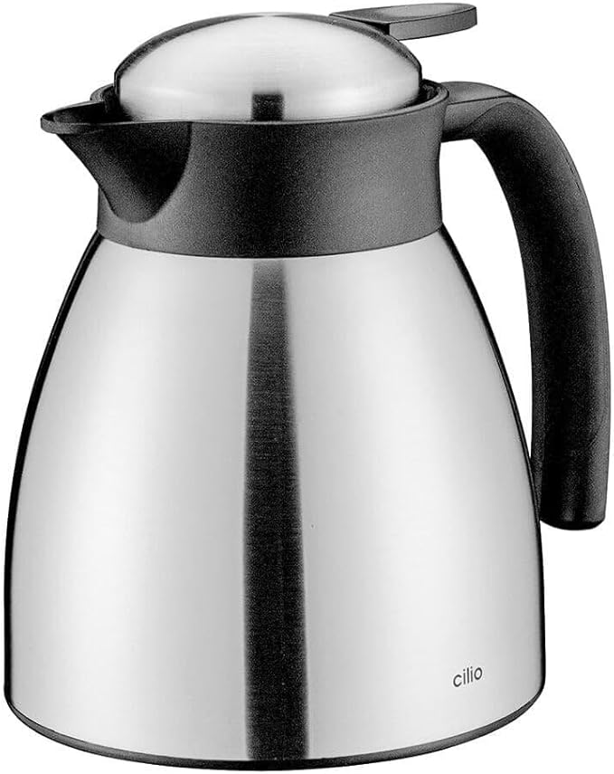 Cilio Savona Insulated Double-Wall Stainless Steel Beverage Server-Hot/Cold Carafe-Coffee Pitcher, 17 Ounce