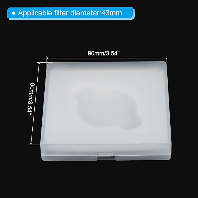PATIKIL 43mm Lens Filter Case, 3pcs Camera Filter Case Portable Lens Filter Box Water Resistant Dustproof Plastic for Photography Filter Storage
