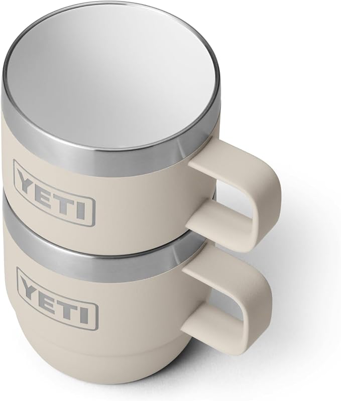 YETI Rambler 6 oz Stackable Mug, Stainless Steel, Vacuum Insulated Espresso/Coffee Mug, 2 Pack