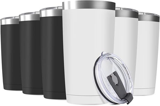 20oz Tumbler Vacuum Insulated Travel Mug with Lids, Stainless Steel Double Wall Bulk Cup for Home, Office, Outdoor Suitable for Vehicle Cup Holders