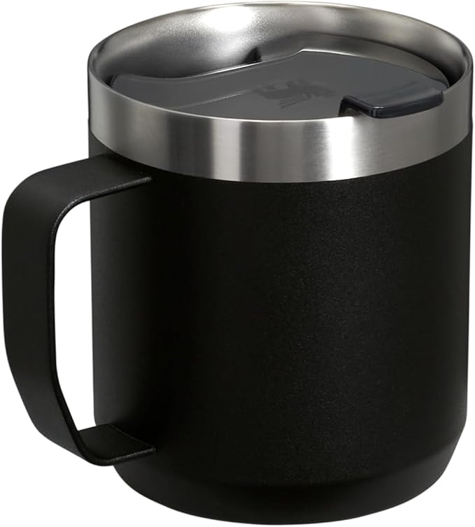 Stanley Stay-Hot Camp Mug 12 oz & 24 oz | Press Fit Drink Through Lid | Cup for Coffee, Tea and Drinks | Insulated Stainless Steel Coffee Mug | BPA-Free