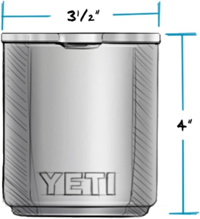 YETI Rambler Lowball, Vacuum Insulated Stainless Steel Stackable Lowball with MagSlider Lid, Stainless Steel, 10 oz (296 ml)