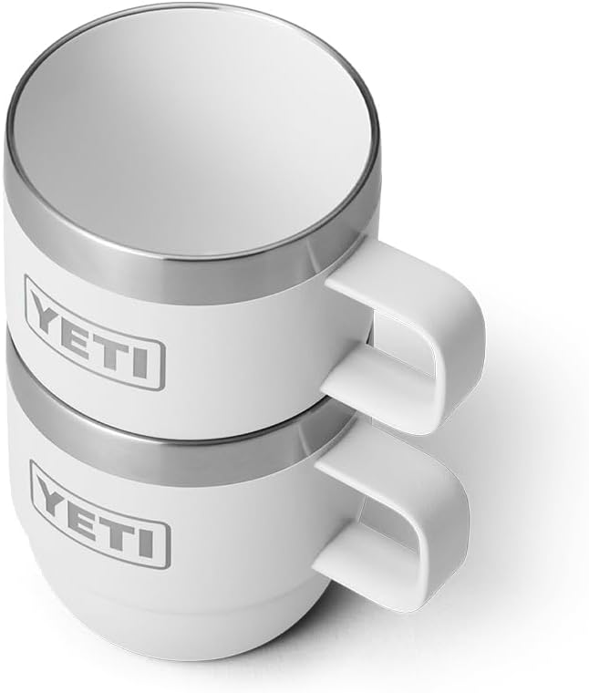 YETI Rambler 6 oz Stackable Mug, Stainless Steel, Vacuum Insulated Espresso/Coffee Mug, 2 Pack