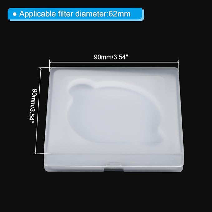 PATIKIL 62mm Lens Filter Case, 3pcs Camera Filter Case Portable Lens Filter Box Water Resistant Dustproof Plastic for Photography Filter Storage