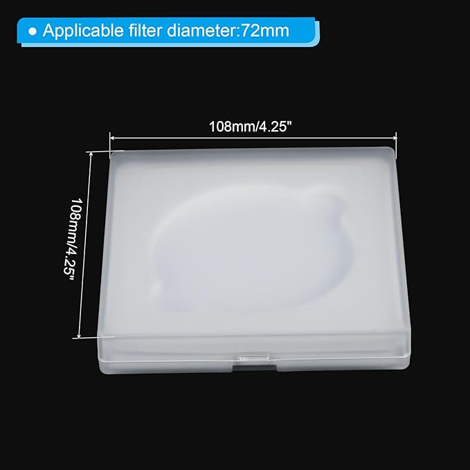 PATIKIL 72mm Lens Filter Case, 2pcs Camera Filter Case Portable Lens Filter Box Water Resistant Dustproof Plastic for Photography Filter Storage