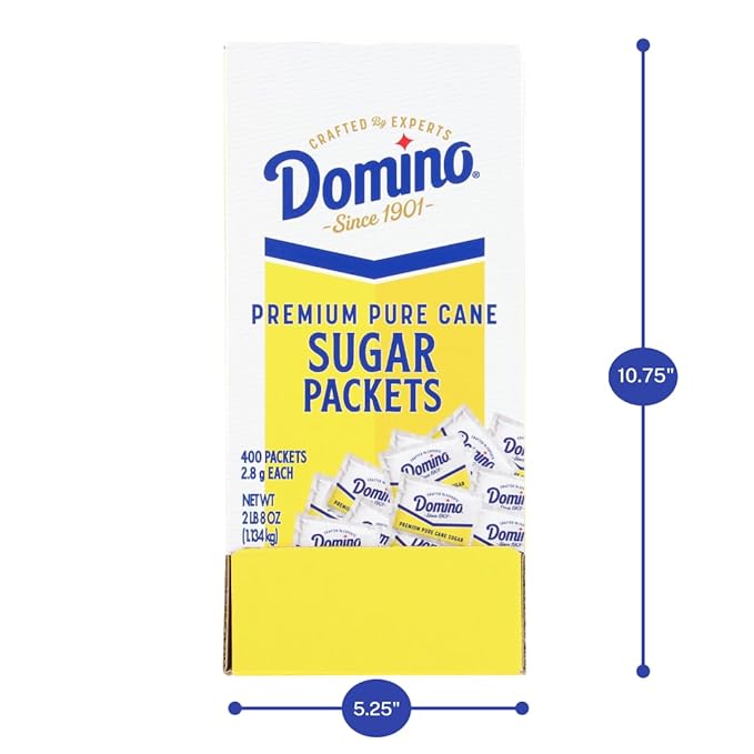 Domino® Sugar Packets, 400 Sugar Packets (2.8 g each) in Dispenser Box