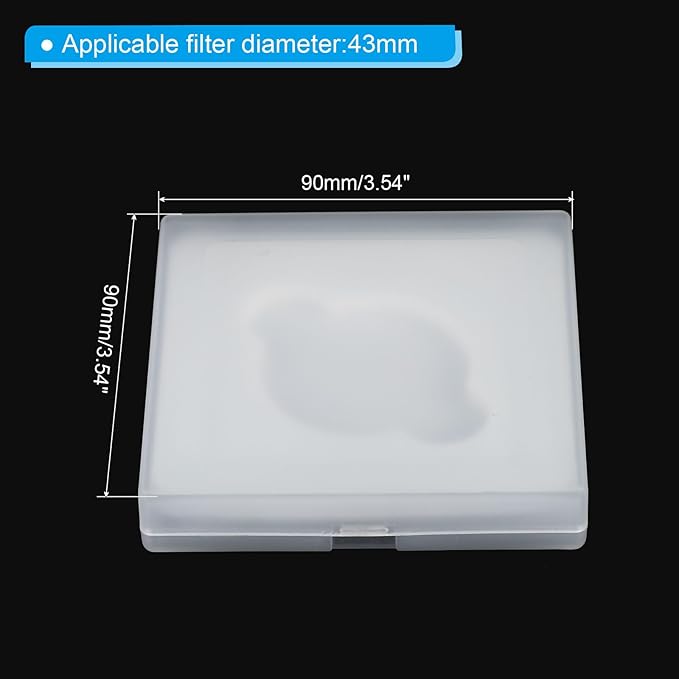 PATIKIL 43mm Lens Filter Case, 2pcs Camera Filter Case Portable Lens Filter Box Water Resistant Dustproof Plastic for Photography Filter Storage