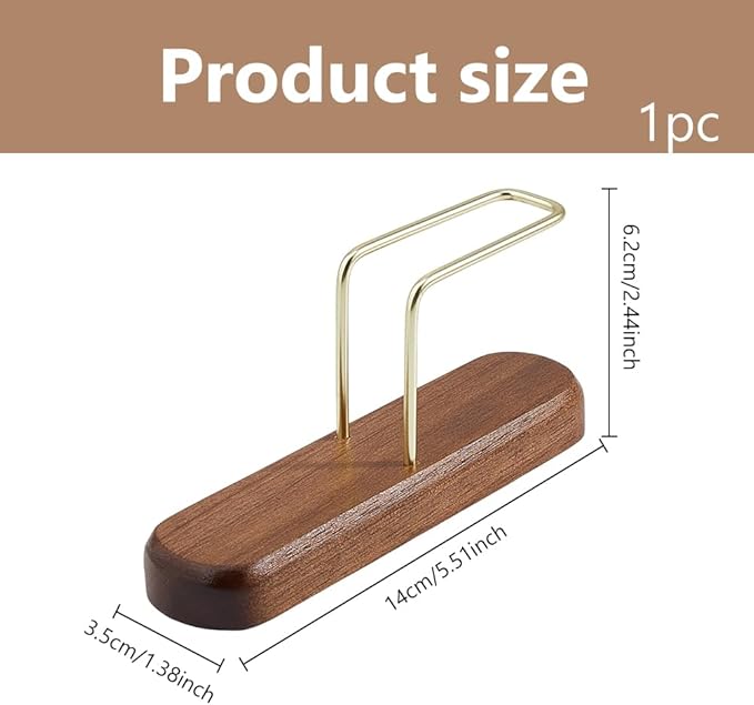 DICOSMETIC 1Set Coffee Filter Holder Cone Coffee Filter Holder Storage Wood Stainless Steel Paper Filters Stand Filters Storage Dispenser Rack for Bar Home Office