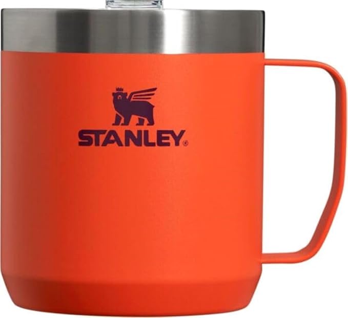 Stanley Stay-Hot Camp Mug 12 oz & 24 oz | Press Fit Drink Through Lid | Cup for Coffee, Tea and Drinks | Insulated Stainless Steel Coffee Mug | BPA-Free