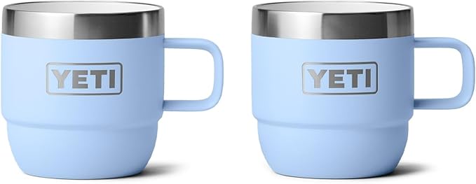 YETI Rambler 6 oz Stackable Mug, Stainless Steel, Vacuum Insulated Espresso/Coffee Mug, 2 Pack