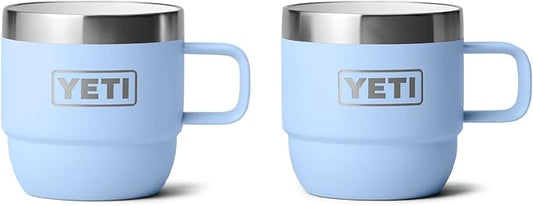 YETI Rambler 6 oz Stackable Mug, Stainless Steel, Vacuum Insulated Espresso/Coffee Mug, 2 Pack