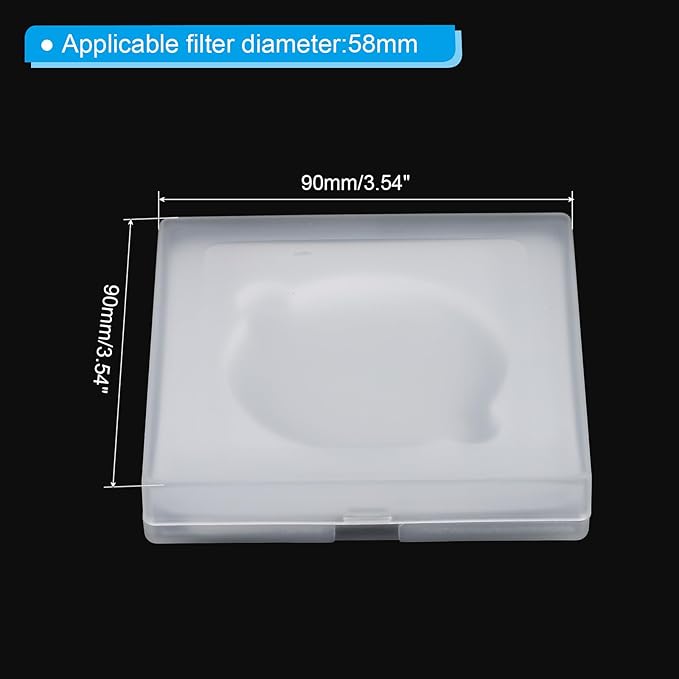 PATIKIL 58mm Lens Filter Case, 3pcs Camera Filter Case Portable Lens Filter Box Water Resistant Dustproof Plastic for Photography Filter Storage