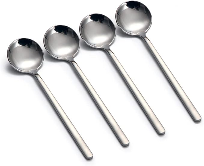 8-piece Mini Teaspoons Espresso Spoons Matte Silver Frosted Handle Stainless Steel Spoons for Tea Ice Cream Coffee Dessert Espresso Sugar Milk 5.3 Inches