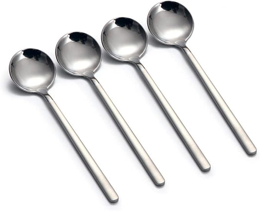 8-piece Mini Teaspoons Espresso Spoons Matte Silver Frosted Handle Stainless Steel Spoons for Tea Ice Cream Coffee Dessert Espresso Sugar Milk 5.3 Inches