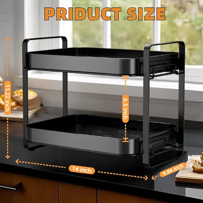 2-Tier Cup Drying Rack & Coffee Bar Accessories with Drying Tray, Coffe Mug Holder Rack for Countertop - Baby Bottle Organizer, Sippy Cup Storage, Tea holder & Glass Cup Organizer